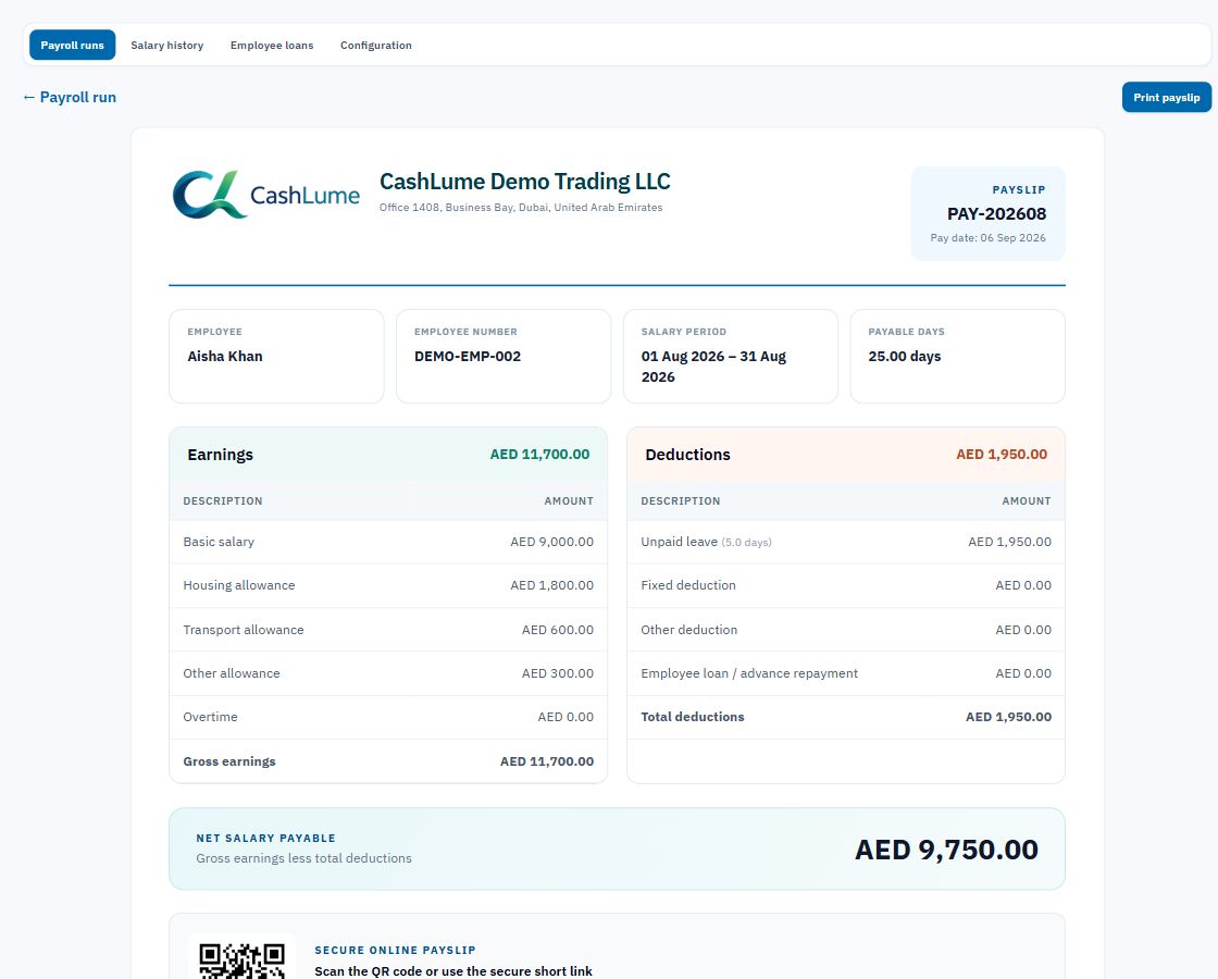 Secure employee payslip